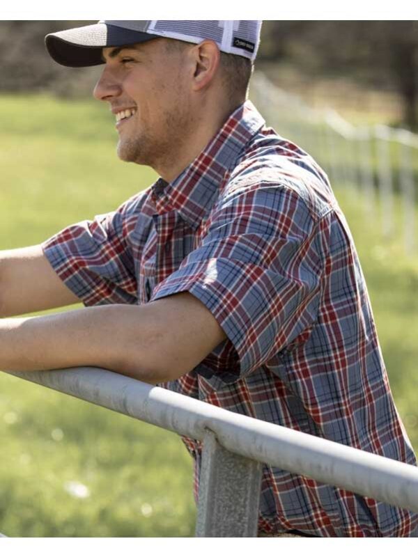 Men's Cotton Plaid Shirt Short Sleeve - Hometown